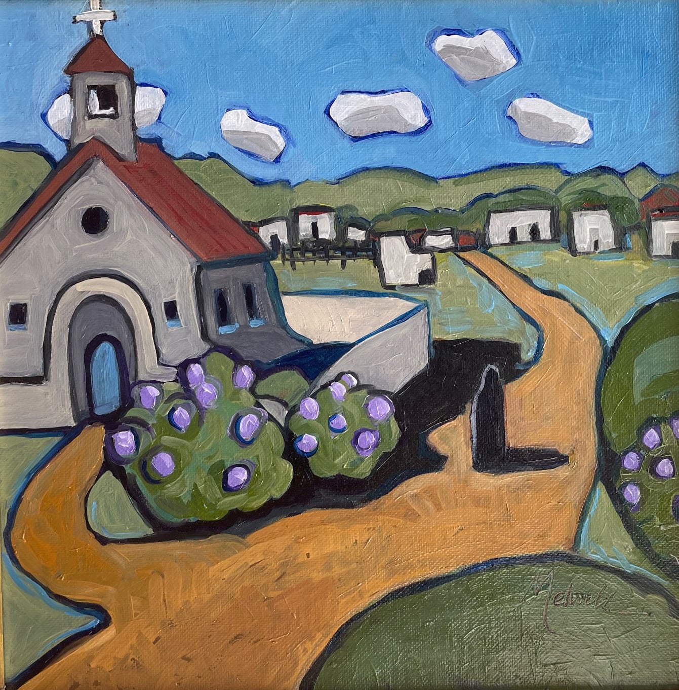 Village Chapel During Lilac Season by Melwell Romancito