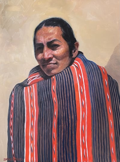 Portrait of Lyle Wright in an 1875 Wearing Blanket by Roseta Santiago
