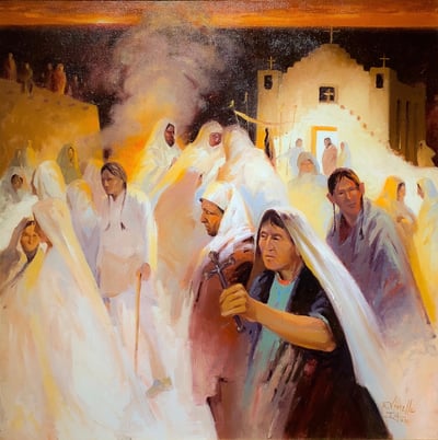 Christmas Eve, Taos Pueblo by Ray Vinella