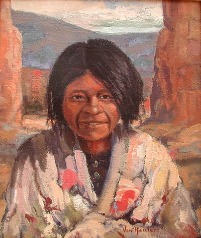 Smiling Navajo Girl by Carl Von Hassler
