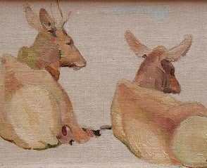 Spike and Cow Elk by W. Herbert Dunton