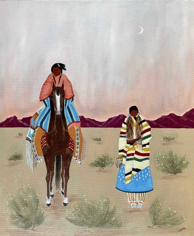 Sagebrush Under Crescent Moon by Chloé Marie