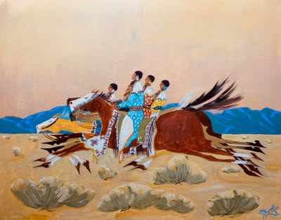 Women Through Tangerine Sky by Chloé Marie