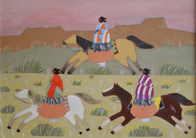 Three Women on Horseback by Chloé Marie