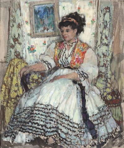 Portrait of Noula Kararas by Leon Gaspard 