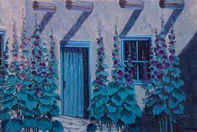 Moon Glow in the Court Yard by Tom Lockhart 